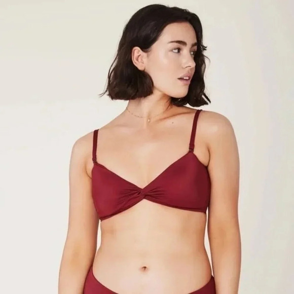 Andie Swim The Capri Top Truffle Eco Nylon Size Large - Picture 1 of 5